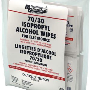 Pack of 50 Individual 70/30 Isopropyl Alcohol Wipes IPA 8241-WX50 by MG Chemicals