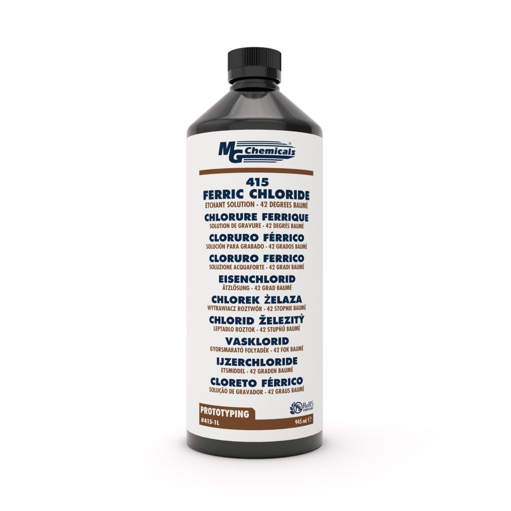 FERRIC CHLORIDE SOLUTION 415-1L. 1 litre bottle. Dark Brown