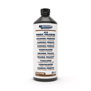 FERRIC CHLORIDE SOLUTION 415-1L. 1 litre bottle. Dark Brown