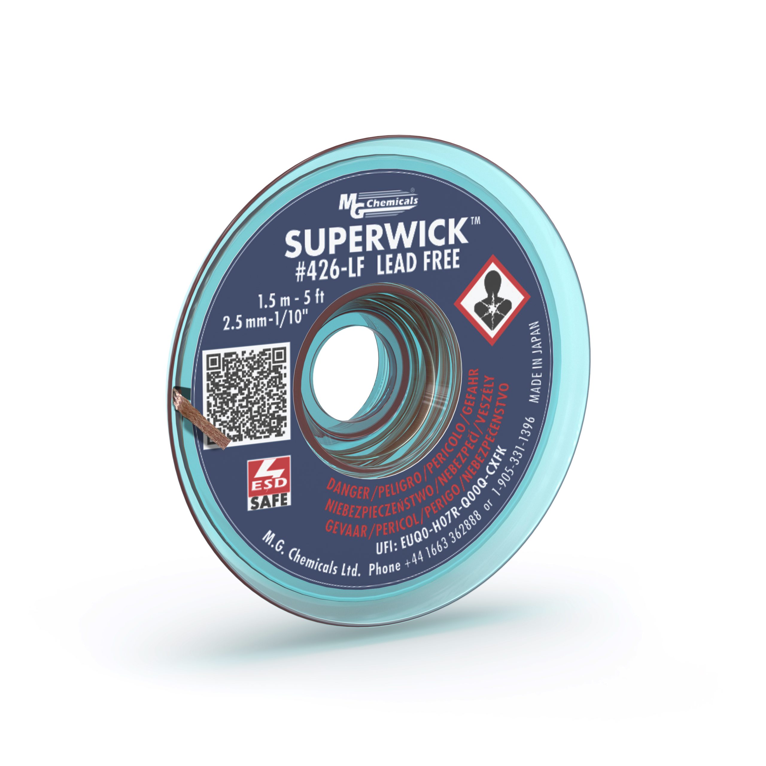 Super Wick 426-LF Blue 2.54mm Width for Lead Free Solder 1.5 Metre Length