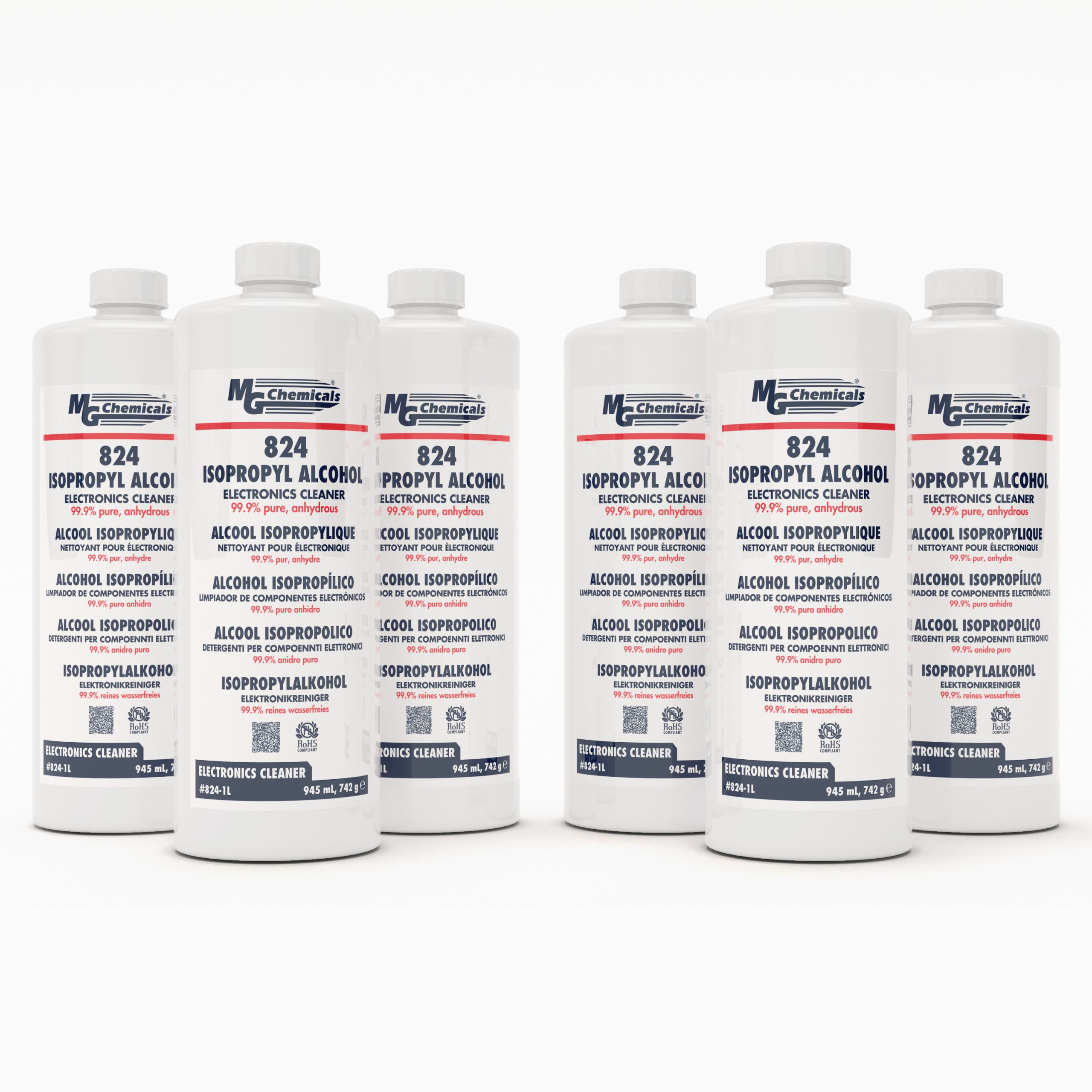 Box of 6 1 Litre bottles of ISOPROPYL ALCOHOL IPA 824-1LX6