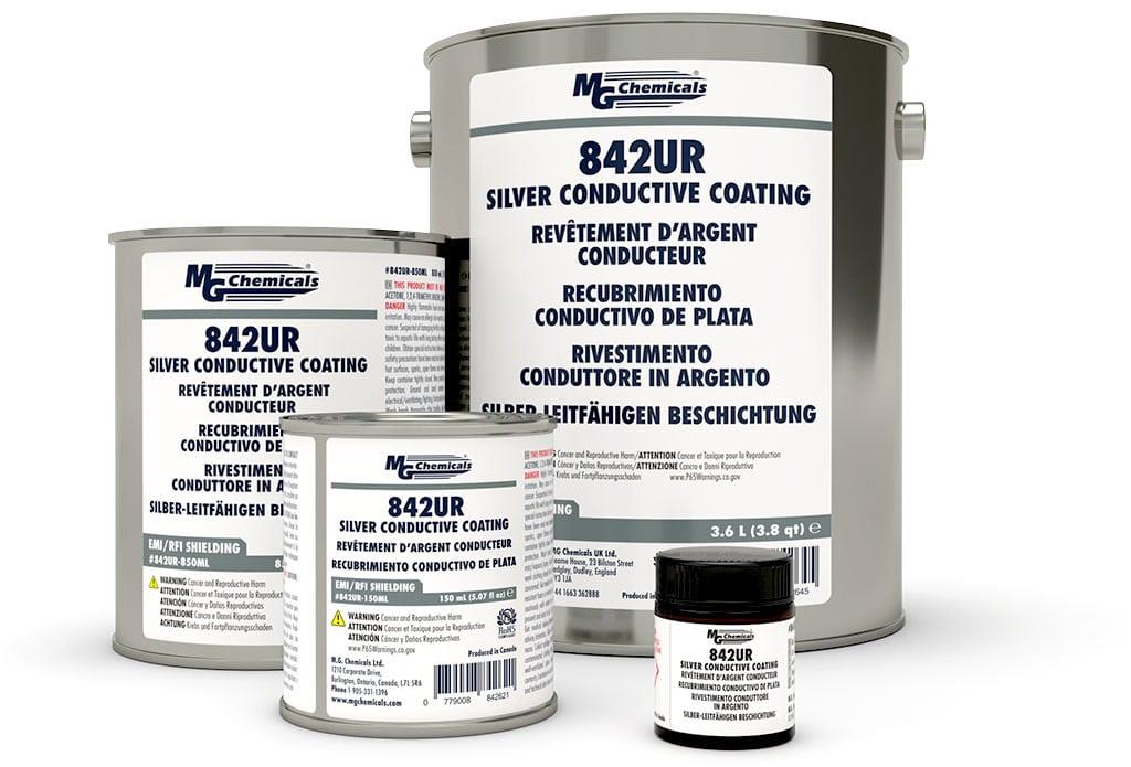 MG Chemicals 842UR-150ML one-part heat cured silver polyurethane coating Silver Print