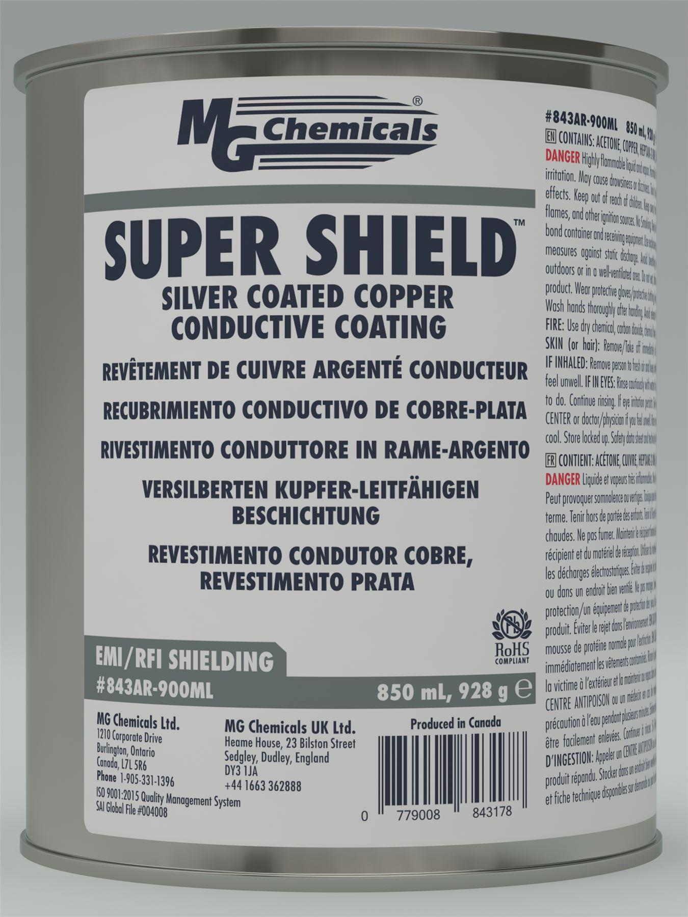 SUPER SHIELD Silver Coated Copper Conductive Coating 843AR-900ML MG Chemicals - Image 2