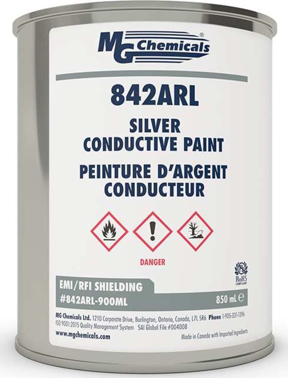 MG Chemicals 842ARL-900ML Acrylic Paint, Silver, 1-Part, 850ml Can