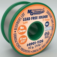 Lead Free Solder Wire Roll 0.81mm Dia. 112g SN99 No Clean 4901-112G